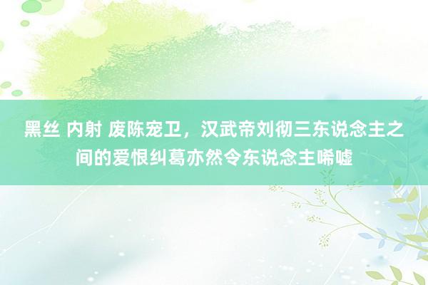 黑丝 内射 废陈宠卫，汉武帝刘彻三东说念主之间的爱恨纠葛亦然令东说念主唏嘘