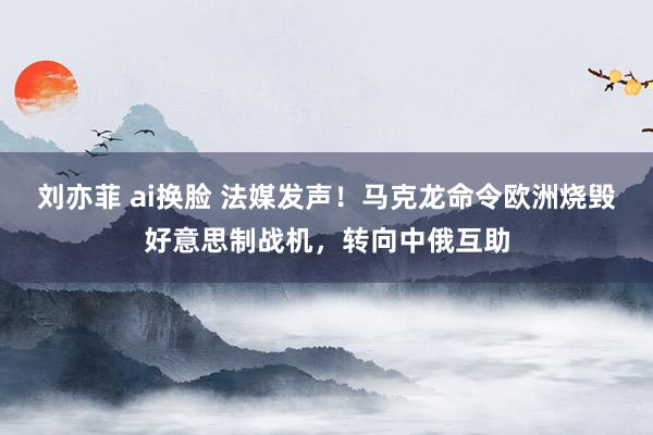 刘亦菲 ai换脸 法媒发声！马克龙命令欧洲烧毁好意思制战机，转向中俄互助