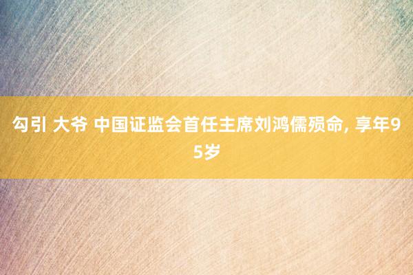 勾引 大爷 中国证监会首任主席刘鸿儒殒命， 享年95岁