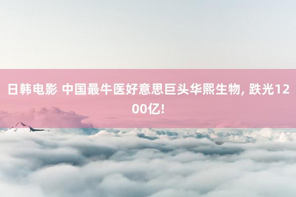 日韩电影 中国最牛医好意思巨头华熙生物， 跌光1200亿!