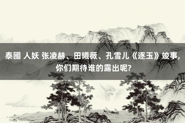 泰國 人妖 张凌赫、田曦薇、孔雪儿《逐玉》竣事， 你们期待谁的露出呢?