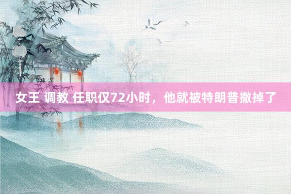 女王 调教 任职仅72小时，他就被特朗普撤掉了